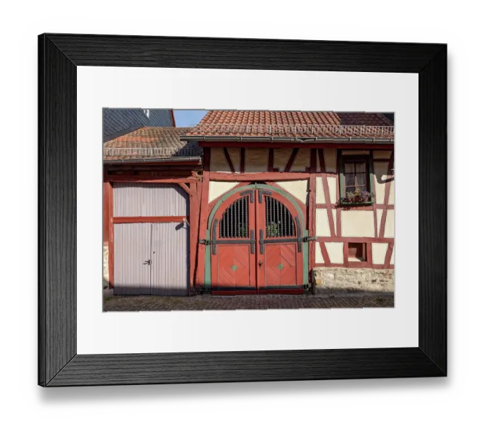 Framed Print : Old farmhouse, farm gate, half-timbered house, restored, renovated, idyll, Kreuzgasse, historic old town, Idstein, Rheingau Taunus district, German Half-Timbered Road, Hesse, Germany, Europe Framed Print : Old farmhouse, farm gate, half-timbered house, restored, renovated, idyll, Kreuzgasse, historic old town, Idstein, Rheingau Taunus district, German Half-Timbered Road, Hesse, Germany, Europe