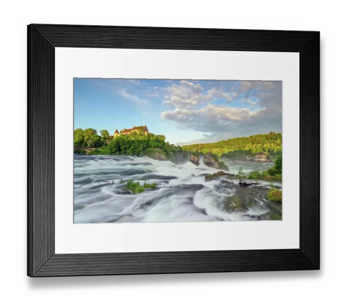 Framed Print : Rhine Falls with Laufen Castle, Neuhausen, Canton Schaffhausen, Switzerland, Europe