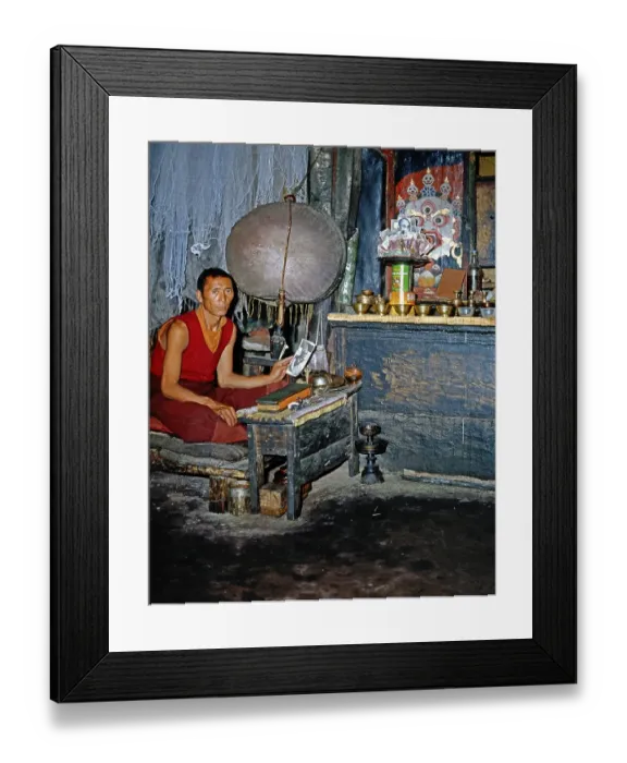Framed Print : Monk in Tikze Monastery, Ladakh, India, Asia