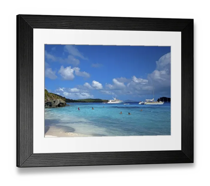 Framed Print : Dream beach, Grenadines, catamaran, luxury yacht, Caribbean