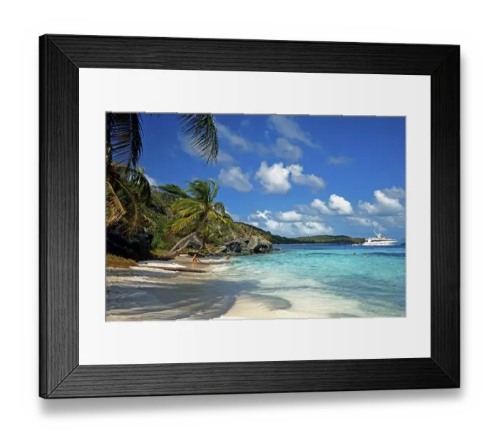 Framed Print : Beach on the Tobago Keys, dream beach, crystal clear water, anchoring luxury yacht, holidaymakers having fun in the water, Grenadines, Caribbean Framed Print : Beach on the Tobago Keys, dream beach, crystal clear water, anchoring luxury yacht, holidaymakers having fun in the water, Grenadines, Caribbean