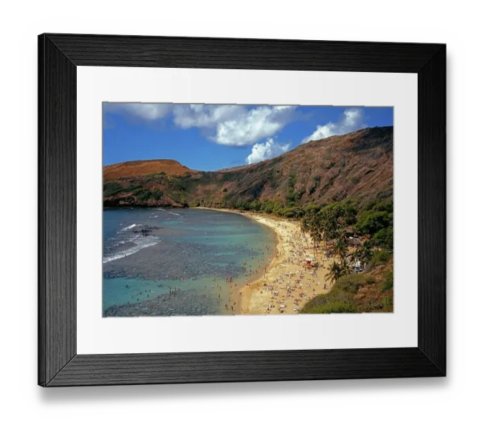 Framed Print : Hanauma Bay, underwater park, beach, island of Oahu, Hawaii, USA, North America