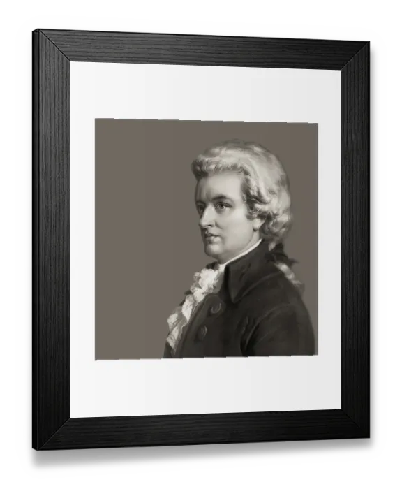 Framed Print : Wolfgang Amadeus Mozart, 1756 - 1791, composer of classical music, First Viennese School, digitally edited
