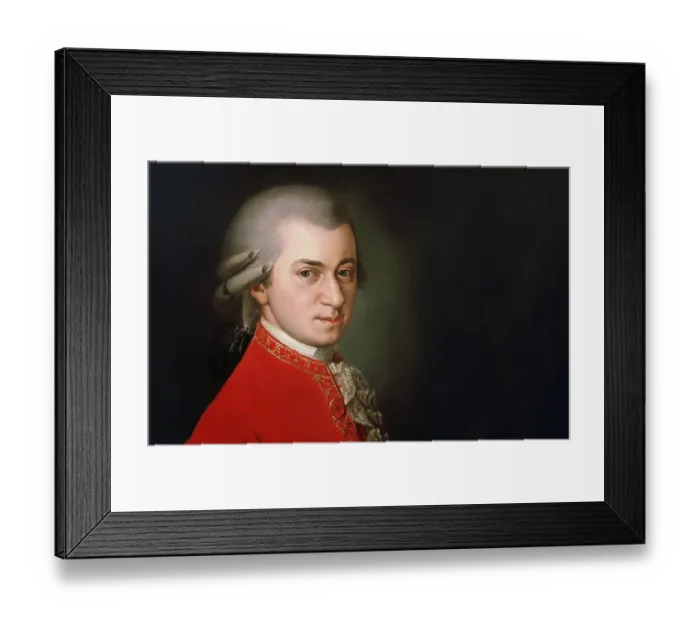 Framed Print : Wolfgang Amadeus Mozart, 1756 - 1791, composer of classical music, First Viennese School, digitally edited