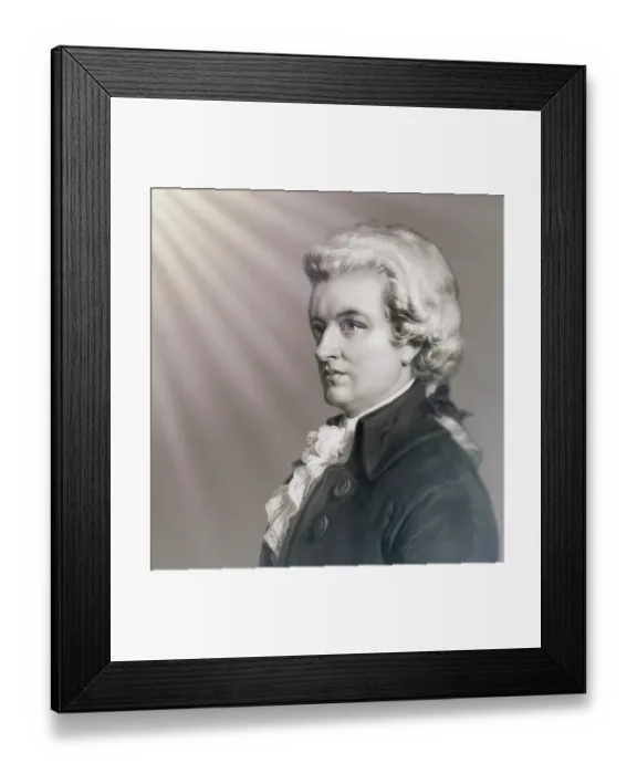 Framed Print : Wolfgang Amadeus Mozart, 1756 - 1791, composer of classical music, First Viennese School, digitally edited