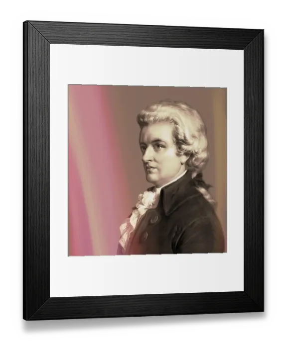 Framed Print : Wolfgang Amadeus Mozart, 1756 - 1791, composer of classical music, First Viennese School, digitally edited