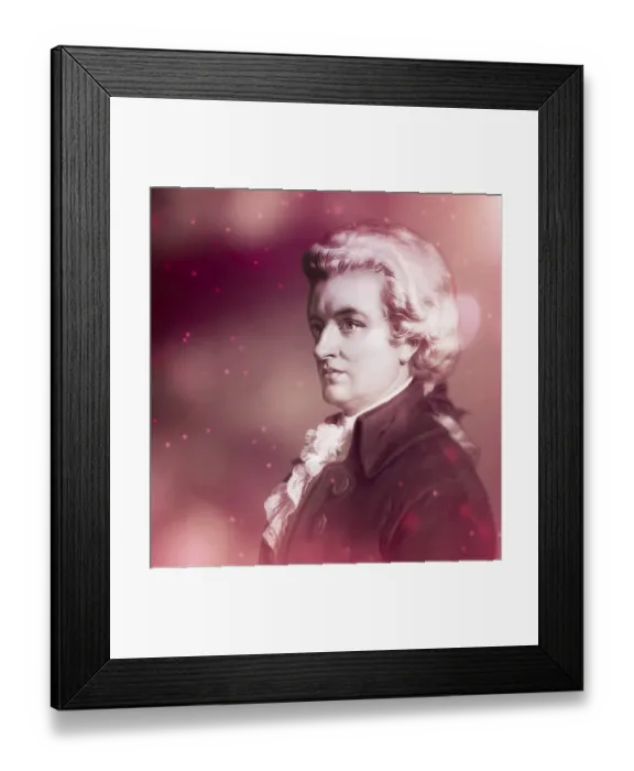 Framed Print : Wolfgang Amadeus Mozart, 1756 - 1791, composer of classical music, First Viennese School, digitally edited