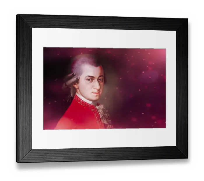 Framed Print : Wolfgang Amadeus Mozart, 1756 - 1791, composer of classical music, First Viennese School, digitally edited