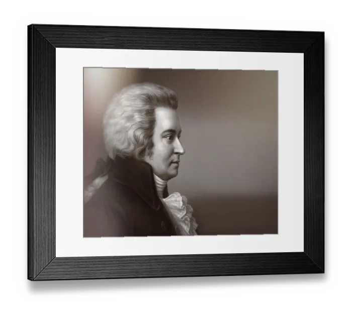 Framed Print : Wolfgang Amadeus Mozart, 1756 - 1791, composer of classical music, First Viennese School, digitally edited