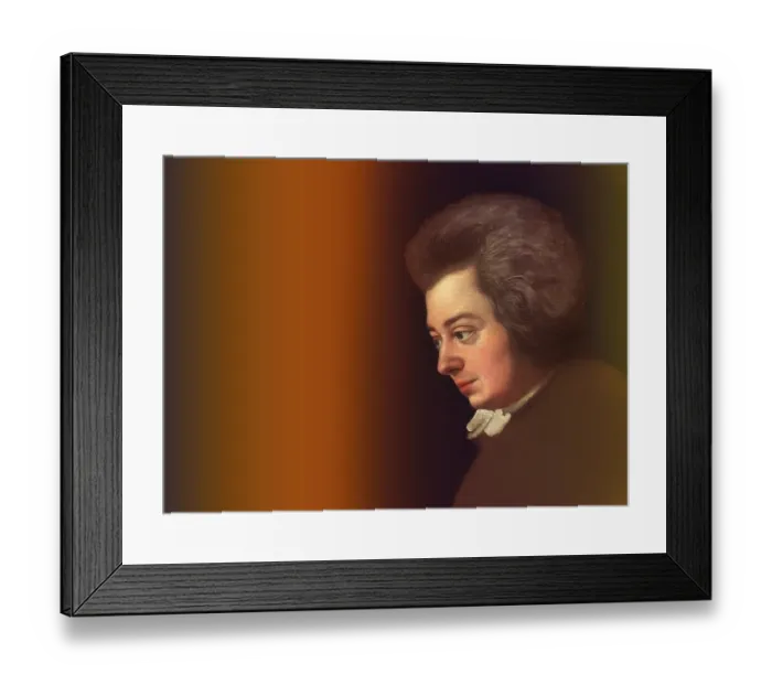 Framed Print : Wolfgang Amadeus Mozart, 1756 - 1791, composer of classical music, First Viennese School, digitally edited