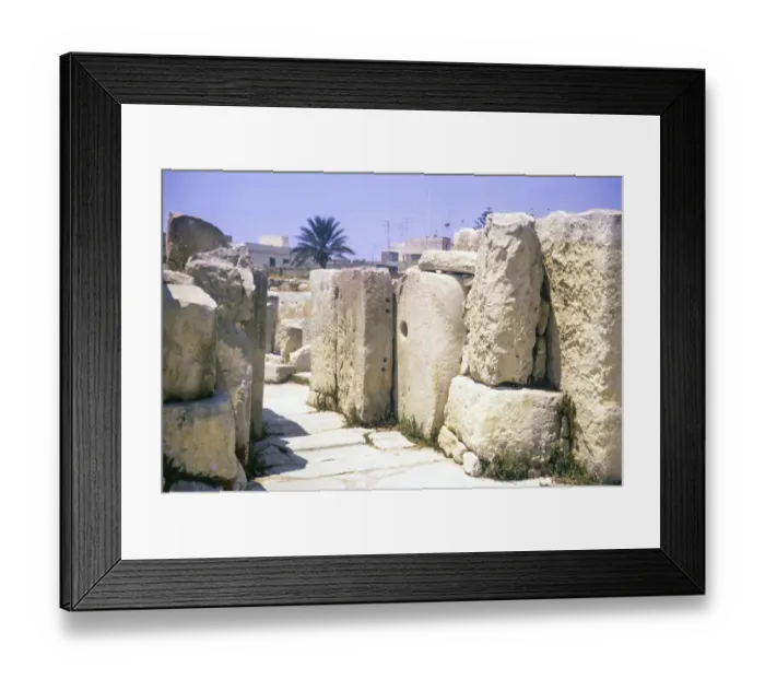 Framed Print : Neolithic temples of Tarxien, prehistoric archaeological site, Malta, Europe 1971, Europe
