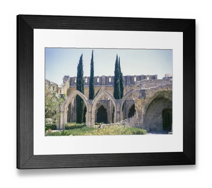 Framed Print : Bellapais Abbey monastery ruins, Bellapais, Kyrenia or Girne, Northern Cyprus, Cyprus, Europe 1973, Europe