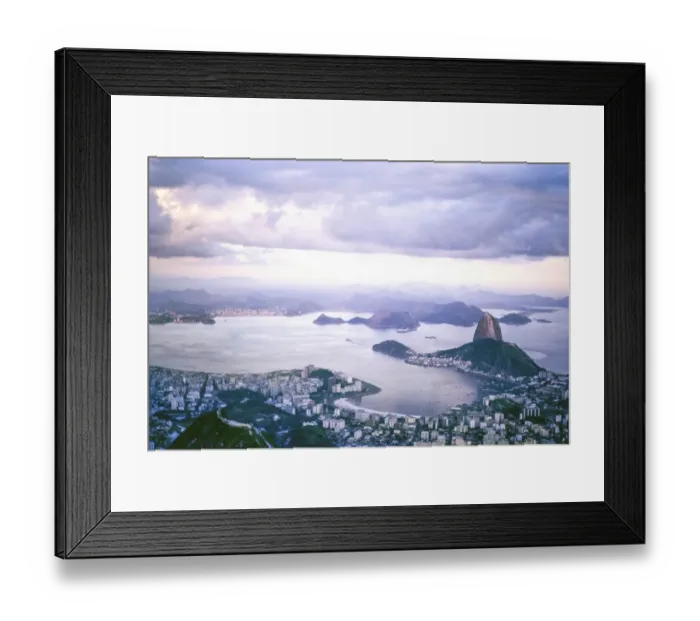 Framed Print : Oblique aerial view from plane Rio de Janeiro, Brazil. South America, 1969 Botafogo Beach and Sugarloaf mountain Framed Print : Oblique aerial view from plane Rio de Janeiro, Brazil. South America, 1969 Botafogo Beach and Sugarloaf mountain