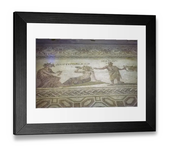 Framed Print : Ikarios and Dionysus Mosaic, House of Dionysus, Roman mosaics in Paphos Archaeological Park, Nea Paphos, Cyprus, Europe 1973, Europe Framed Print : Ikarios and Dionysus Mosaic, House of Dionysus, Roman mosaics in Paphos Archaeological Park, Nea Paphos, Cyprus, Europe 1973, Europe