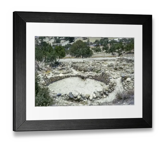 Framed Print : Ruins of buildings at Neolithic settlement of Choirokoitia, Cyprus, Europe 1973 one of the most important prehistoric sites in the eastern Mediterranean, Europe