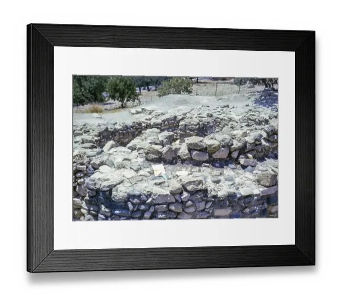 Framed Print : Ruins of buildings at Neolithic settlement of Choirokoitia, Cyprus, Europe 1973 one of the most important prehistoric sites in the eastern Mediterranean, Europe