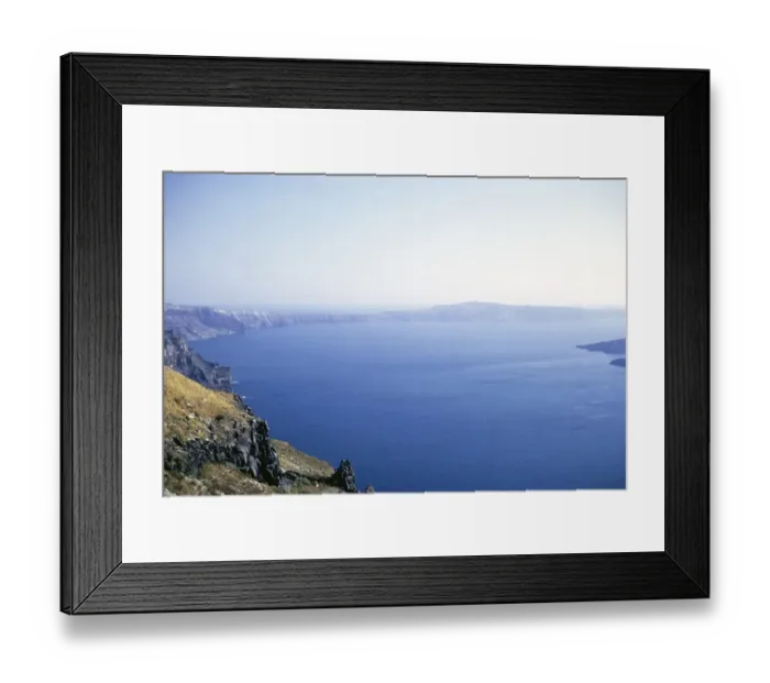 Framed Print : Circle of sea formed by land, Santorini, Santorini, Cyclades islands, Greece, Europe, 1972, Europe Framed Print : Circle of sea formed by land, Santorini, Santorini, Cyclades islands, Greece, Europe, 1972, Europe