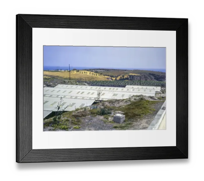 Framed Print : Roof of buildings at archaeological site of Akrotiri, Santorini, Cyclades islands, Greece, Europe, 1972, Europe Framed Print : Roof of buildings at archaeological site of Akrotiri, Santorini, Cyclades islands, Greece, Europe, 1972, Europe