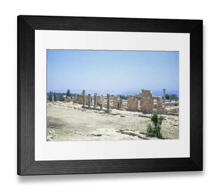 Framed Print : Temple buildings at the sanctuary of Apollo Hylates, 5th century BC, Kourion, Cyprus, Europe 1973, Europe