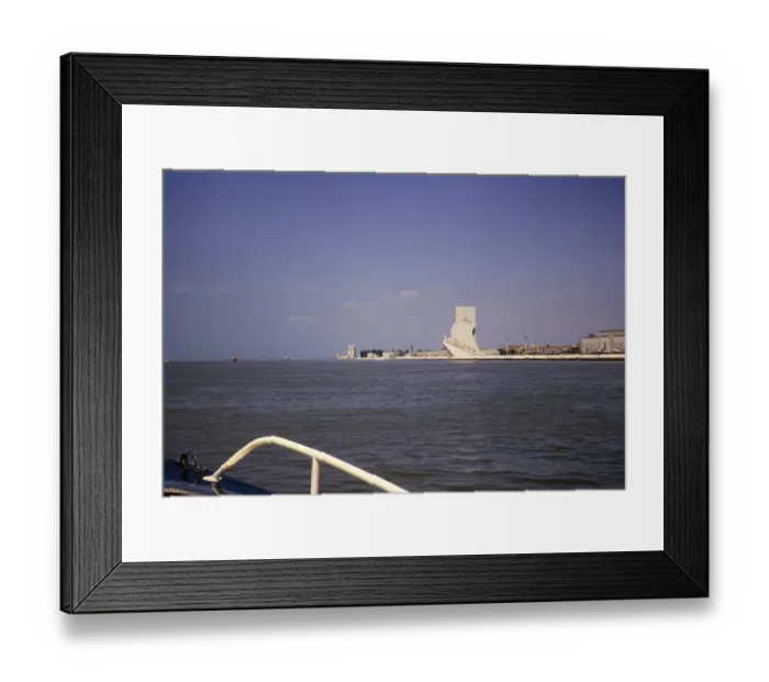 Framed Print : Monument of the Discoveries, Padrao dos Descobrimentos, view from boat on River Tagus, Lisbon, Portugal, Europe 1965, Europe