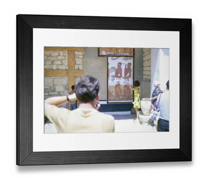 Framed Print : Tourists visiting Bronze Age Minoan archaeological site of Knossos, Crete, Greece, Europe 1968, Europe