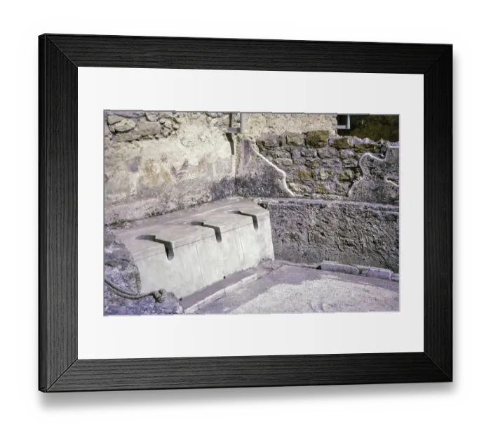 Framed Print : Latrines toilets at Roman villa, Romana del Casale, Piazza Armerina, Sicily, Italy, Europe 1969 early 4th century AD, Europe Framed Print : Latrines toilets at Roman villa, Romana del Casale, Piazza Armerina, Sicily, Italy, Europe 1969 early 4th century AD, Europe