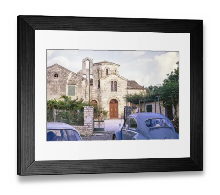 Framed Print : Church of Iasonas and Sosipatros, Byzantine church, Church of the Holy Apostles Jason and Sosipater, Corfu, Greece, Europe 1968, Europe