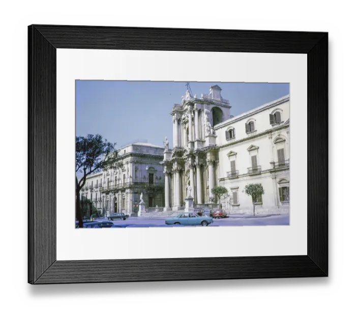 Framed Print : Catholic cathedral church, Piazza Duomo, Syracuse, Sicily, Italy, Europe 1969, Europe Framed Print : Catholic cathedral church, Piazza Duomo, Syracuse, Sicily, Italy, Europe 1969, Europe