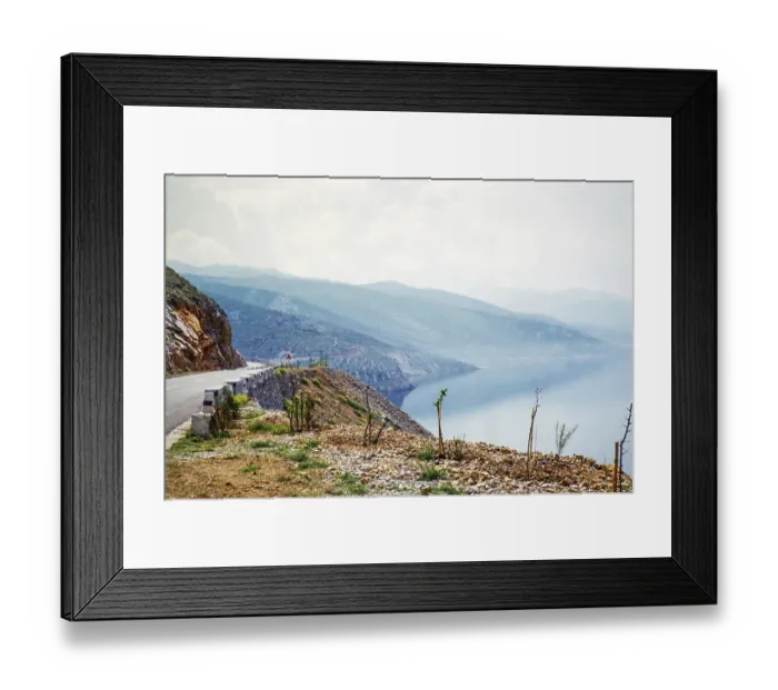 Framed Print : Scenery on Dalmatian coastal road, Adriatic Sea, Croatia, former Yugoslavia, Europe 1960, Europe