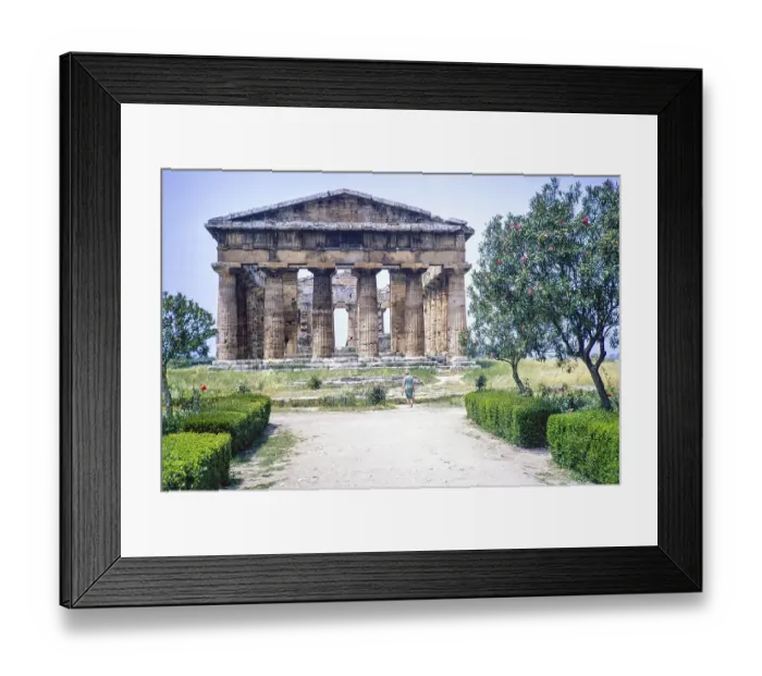 Framed Print : Temple of Hera II, also known as the Temple of Neptune, Paestum archaeological park, Campania, Italy, Europe 1967, Europe