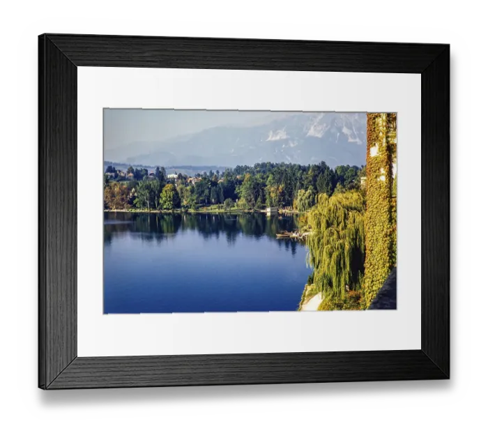 Framed Print : Lake and mountains of Julian Alps from Bled, former Yugoslavia, Europe 1959 Framed Print : Lake and mountains of Julian Alps from Bled, former Yugoslavia, Europe 1959