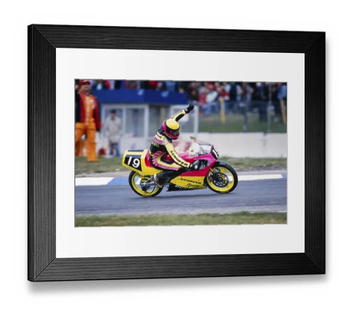 Framed Print : The German Alfred Waibel, Honda, 125 cc, Motorcycle World Championship 1991, German Grand Prix at the Hockenheimring on 26 May 1991
