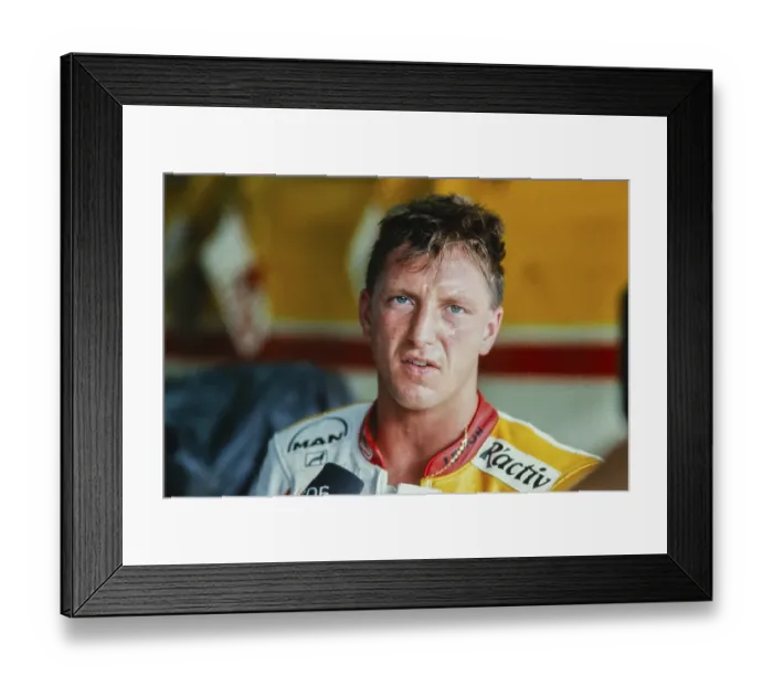 Framed Print : The German Stefan Prein, portrait, HB Honda RS250, 250 cc, Motorcycle World Championship 1992, GP of Germany at the Hockenheimring on 14 June 1992