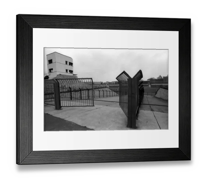 Framed Print : Germany, Berlin, 13.12.1991, Stadium of World Youth, in decay... entrance gate, Europe