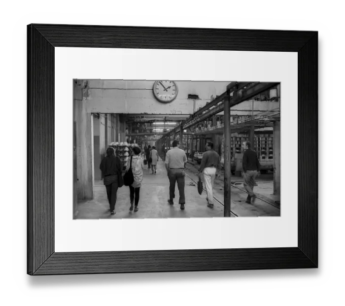 Framed Print : Germany, Kahla, 20.12.1991, Porzellanwerk Kahla, Feierabend, Europe