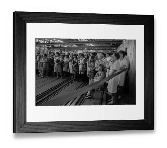Framed Print : Germany, Kahla, 20.12.1991, Kahla porcelain factory, workforce (female workers) at the works meeting, Europe Framed Print : Germany, Kahla, 20.12.1991, Kahla porcelain factory, workforce (female workers) at the works meeting, Europe