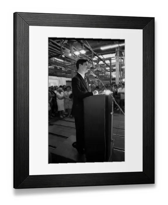 Framed Print : Germany, Kahla, 20.12.1991, Porzellanwerk Kahla, for the works meeting, works manager Hoffmann - came from the old federal states to reorganise the company, Europe