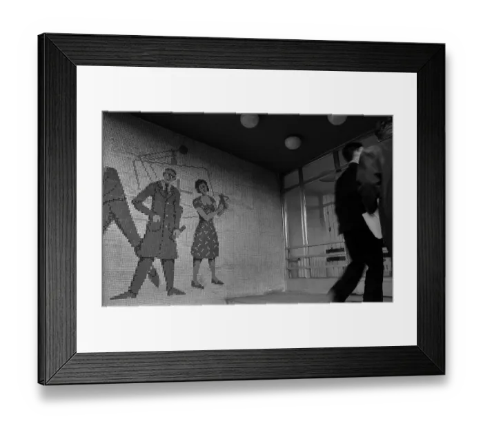 Framed Print : Germany, Kahla, 20.12.1991, Kahla porcelain factory, socialist mosaic, right: factory manager Hoffmann - came from the old federal states to reorganise the factory, Europe