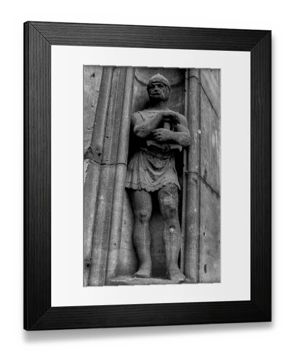 Framed Print : Germany, Berlin, 23 December 1991, figure on the Mitropa building in Geschwister-Scholl-Strasse, Europe Framed Print : Germany, Berlin, 23 December 1991, figure on the Mitropa building in Geschwister-Scholl-Strasse, Europe