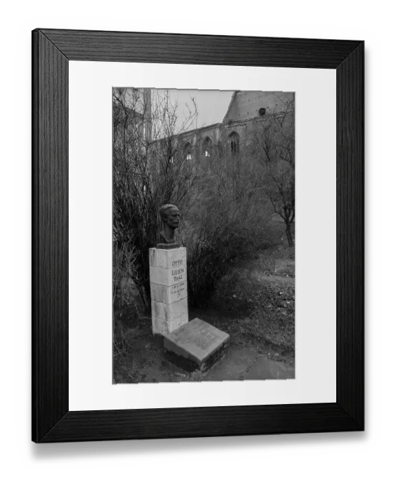 Framed Print : Germany, Anklam, 16.01.1992, Monument to Otto Lilienthal, Europe Framed Print : Germany, Anklam, 16.01.1992, Monument to Otto Lilienthal, Europe