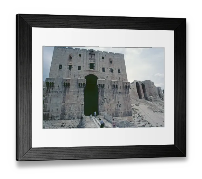 Framed Print : Entrance gate from the 13th century, citadel, Aleppo, Syria, May 1987, vintage, retro, old, historical, Asia