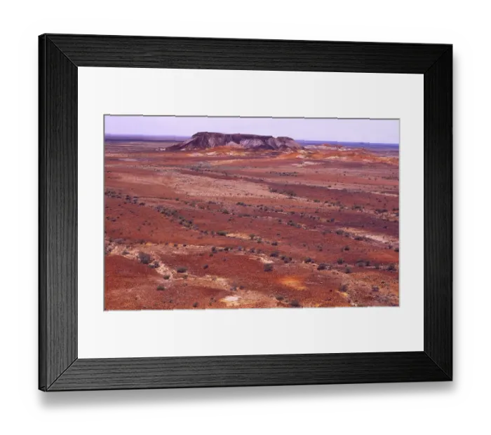 Framed Print : Australia: Aerial view of the Coober Pedy region, where the opal mines are located