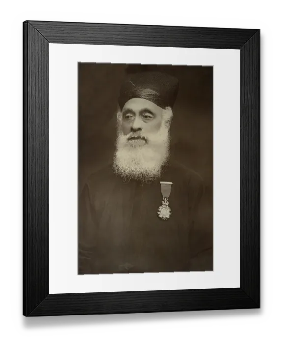 Framed Print : Old vintage photo of parsi man, india, asia Framed Print : Old vintage photo of parsi man, india, asia