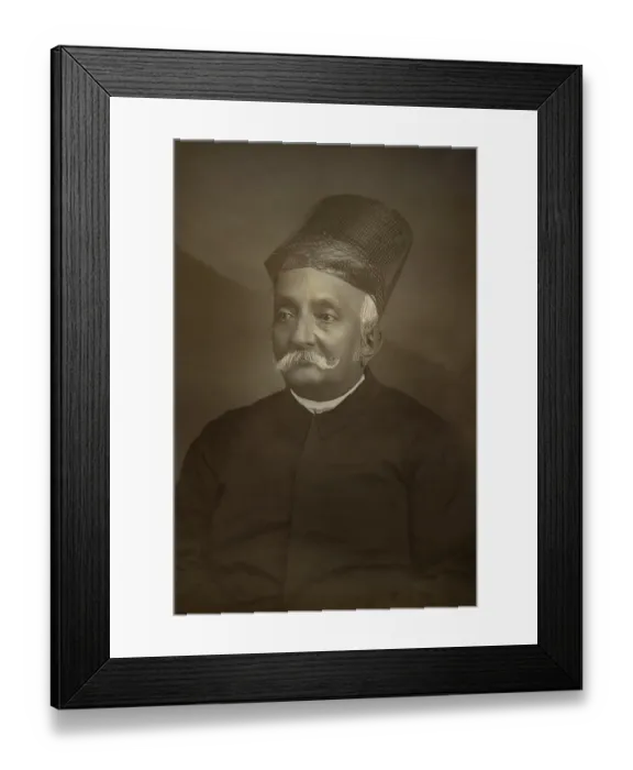 Framed Print : Old vintage photo of parsi man, india, asia