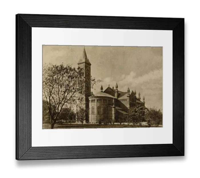Framed Print : Vintage photo of memorial church cawnpore, kanpur, uttar pradesh, india, asia