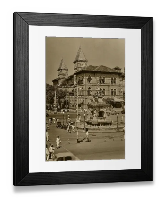 Framed Print : Vintage photo of flora fountain, mumbai, maharashtra, india, asia