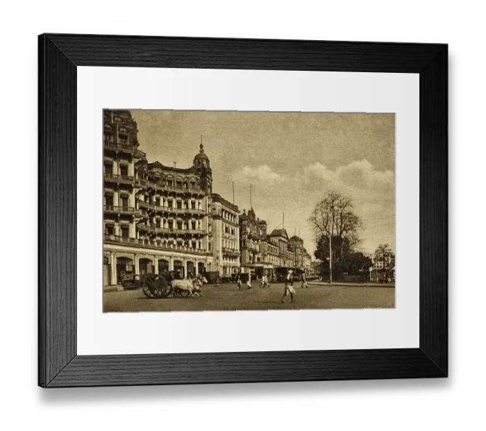 Framed Print : Vintage photo of esplanade building, kolkata, west bengal, india, asia