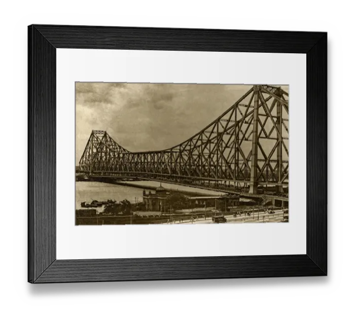 Framed Print : Vintage photo of howrah bridge, kolkata, west bengal, india, asia Framed Print : Vintage photo of howrah bridge, kolkata, west bengal, india, asia