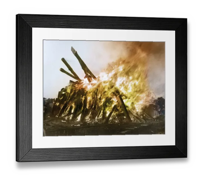 Framed Print : Burning pyre of Mahatma Gandhi, New Delhi, India, Asia, January 31, 1948, Asia