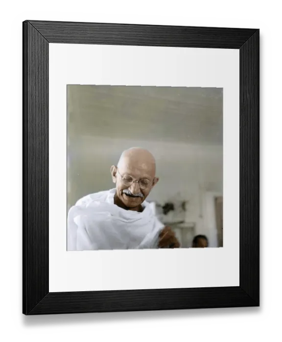 Framed Print : Old vintage photo of Mahatma Gandhi, India, Asia, 1946, Asia